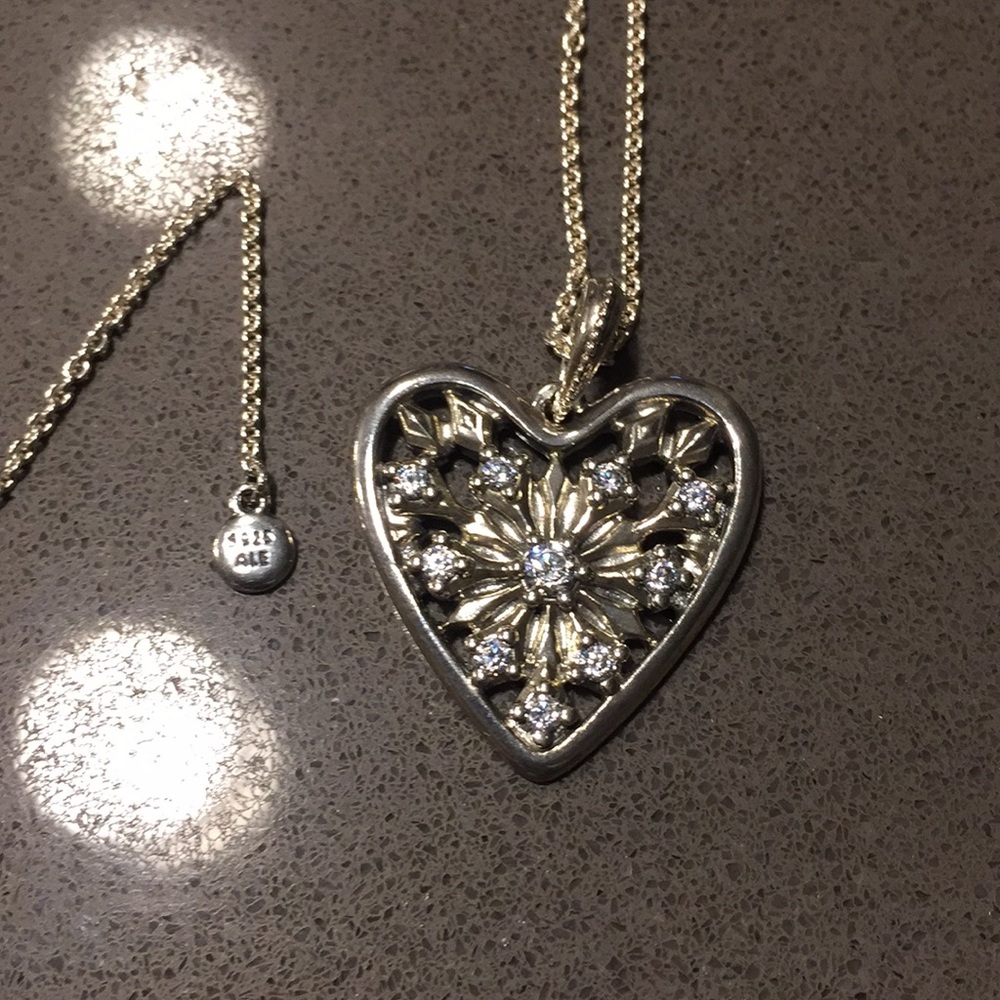 Pandora sterling silver necklace hearts ♥️